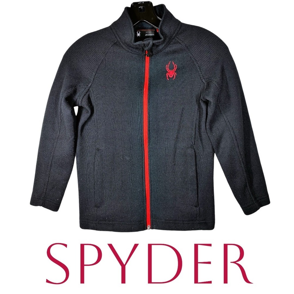 Spyder Full Zip Insulating Snow Jacket Black Outdoor Activewear‎ Youth 7/8